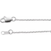 14K White 1 mm Adjustable Diamond-Cut Cable 16-18' Chain
