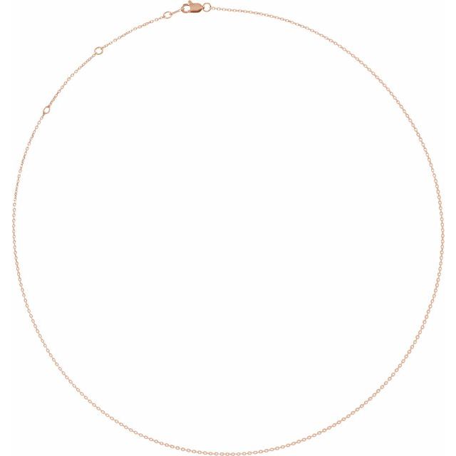 14K Rose 1 mm Adjustable Diamond-Cut Cable 16-18' Chain