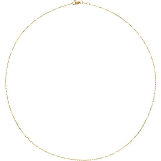 18K Yellow 1 mm Diamond-Cut Cable 18' Chain