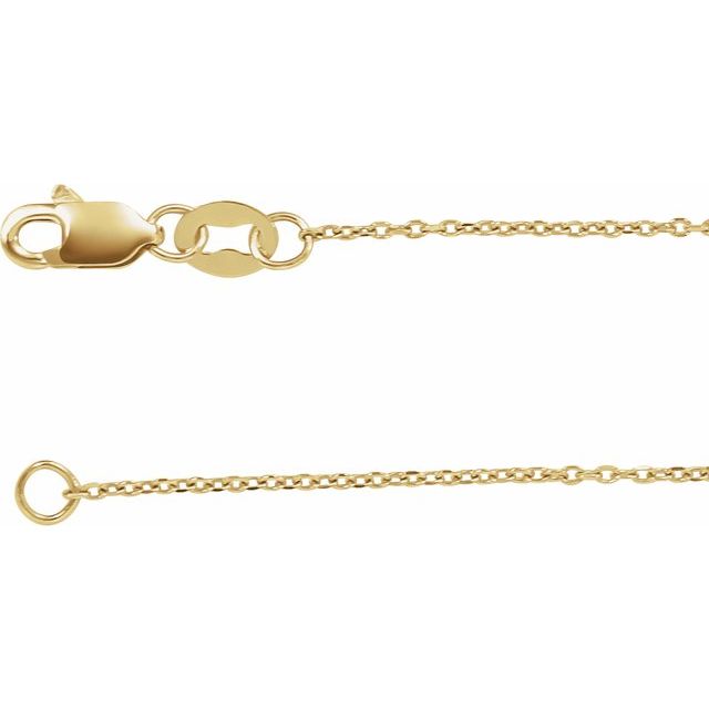 18K Yellow 1 mm Diamond-Cut Cable 18' Chain
