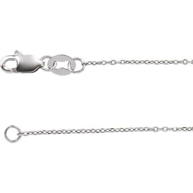 18K White 1 mm Diamond-Cut Cable 20' Chain