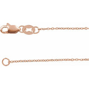 18K Rose 1 mm Diamond-Cut Cable 16' Chain