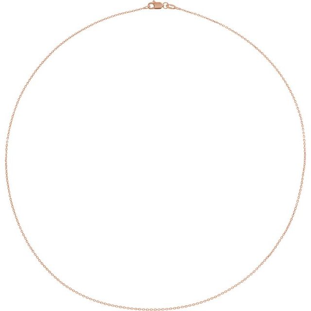 18K Rose 1 mm Diamond-Cut Cable 18' Chain