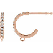 14K White .03 CTW Natural Diamond French-Set Hoop Earring Top