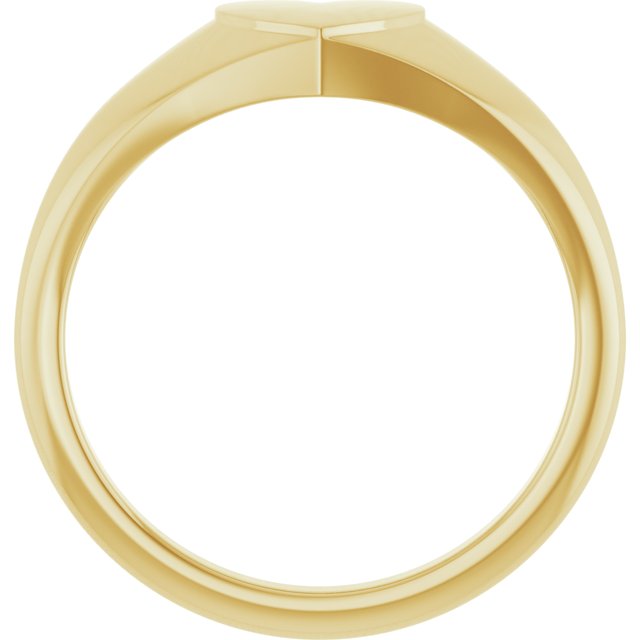 14K Yellow Heart Signet Ring