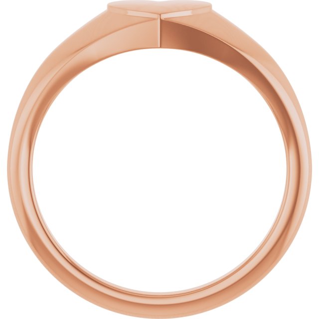 14K Rose Heart Signet Ring