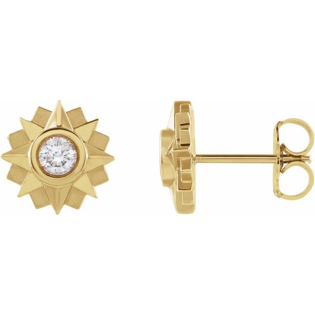 14K Yellow 1/3 CTW Natural Diamond Sun Earrings
