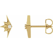 14k Yellow .03 Ctw Natural Diamond Starburst Earrings
