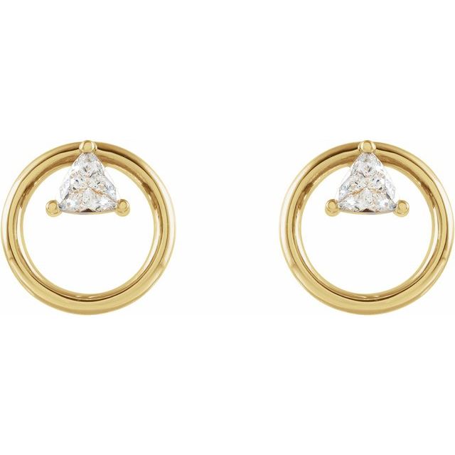14K Yellow 1/4 CTW Natural Diamond Geometric Earrings