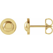 14K Yellow Domed Earrings
