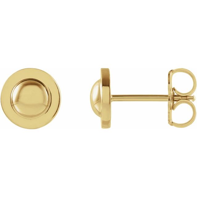14K Yellow Domed Earrings
