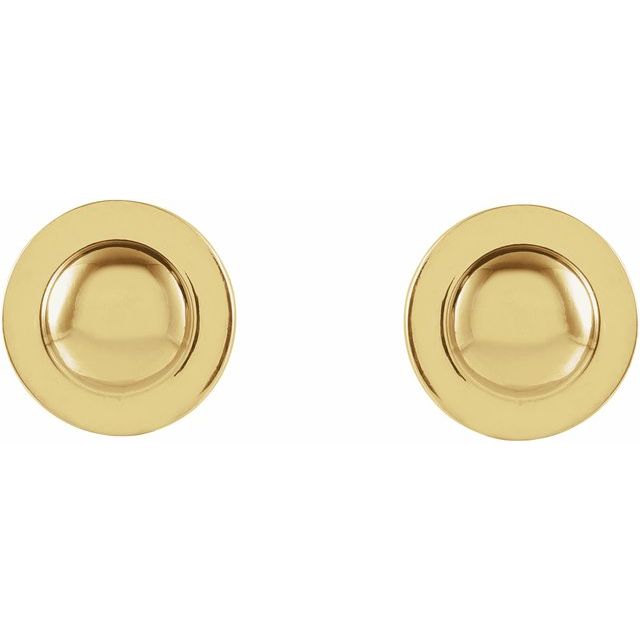 14K Yellow Domed Earrings