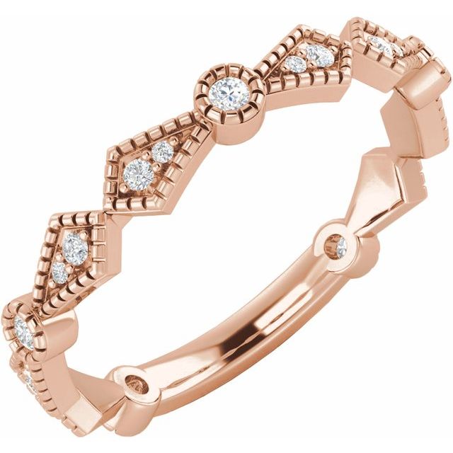 14K Rose 1/6 CTW Natural Diamond Anniversary Band