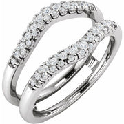 14K White 1/4 CTW Natural Diamond Ring Guard