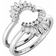 14K White 1/2 CTW Natural Diamond Ring Guard