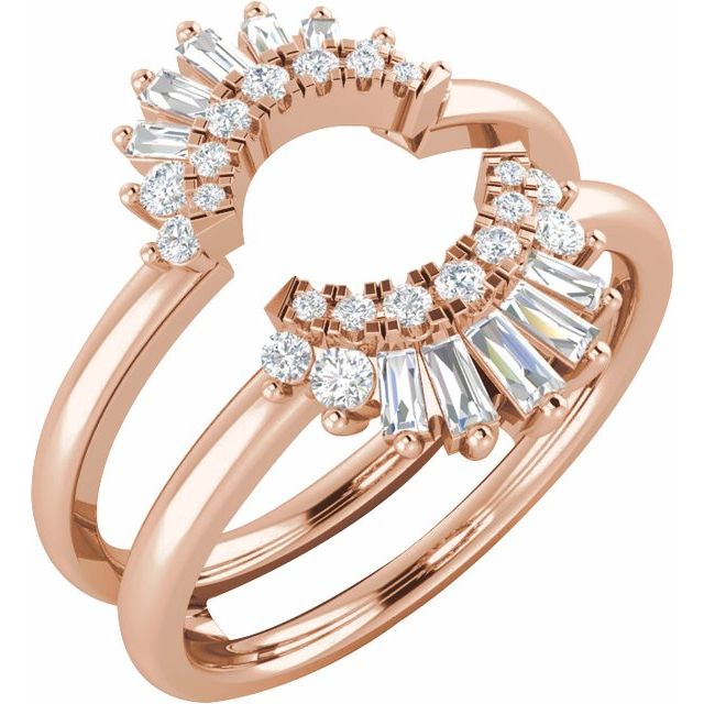 14K Rose 1/2 CTW Natural Diamond Ring Guard