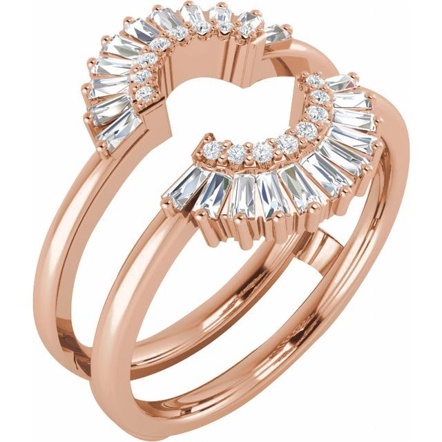 14K Rose 1/2 CTW Natural Diamond Ring Guard