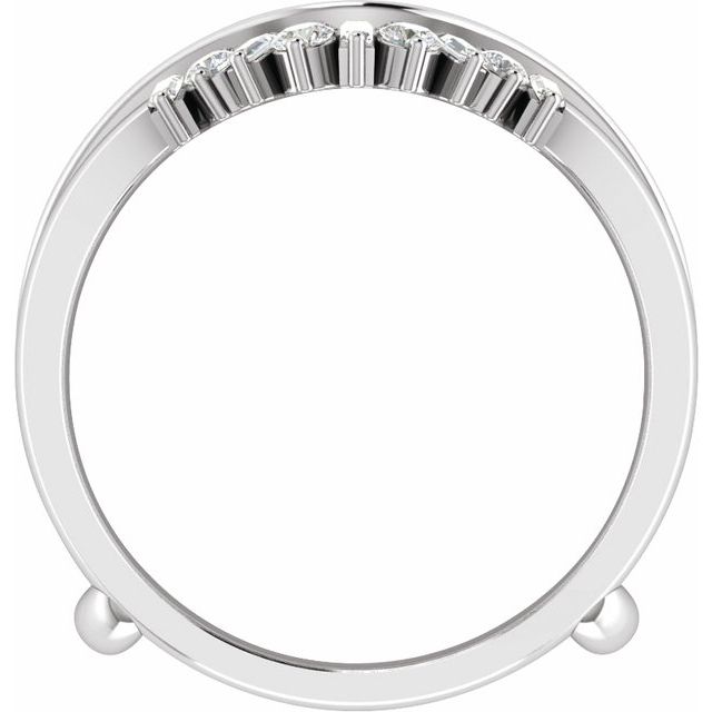 14K White 3/8 CTW Natural Diamond Ring Guard
