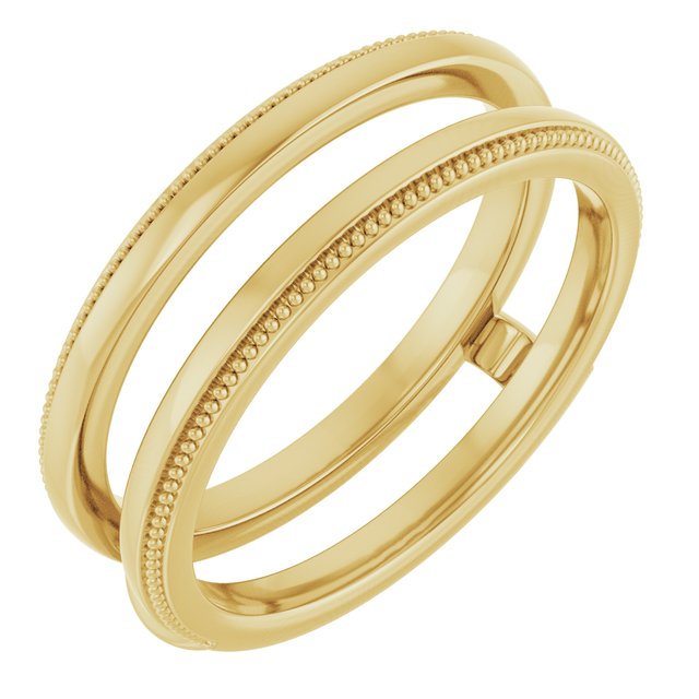 14K Yellow Milgrain Ring Guard