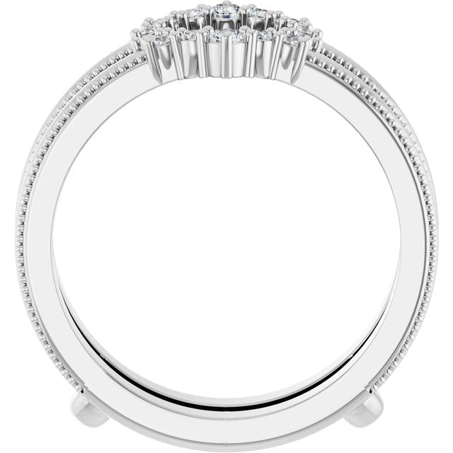 14K White 1/6 CTW Natural Diamond Ring Guard