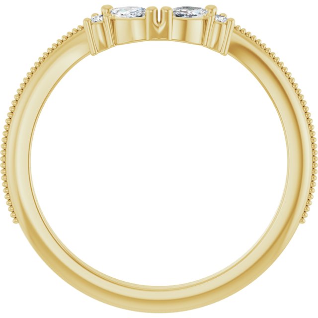 14k Yellow 1/8 Ctw Lab-grown Diamond Contour Band