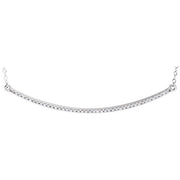 14k White 1/6 Ctw Natural Diamond Bar 16-18' Necklace