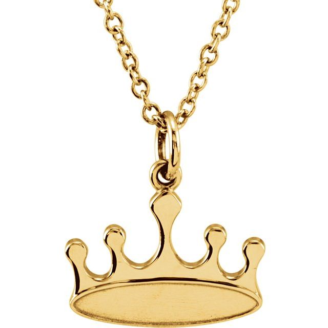 18k Yellow Vermeil Tiny Posh® Crown 16-18' Necklace