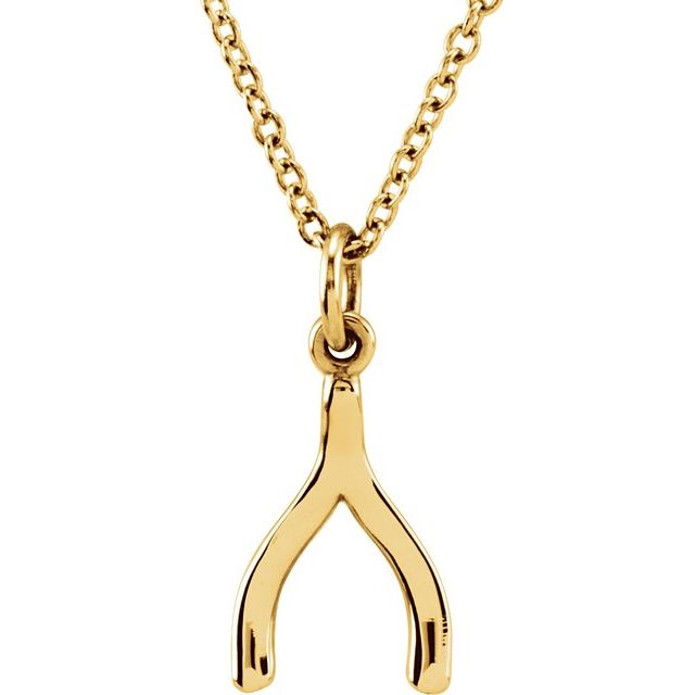 18k Yellow Vermeil Tiny Posh® Wishbone 16-18' Necklace