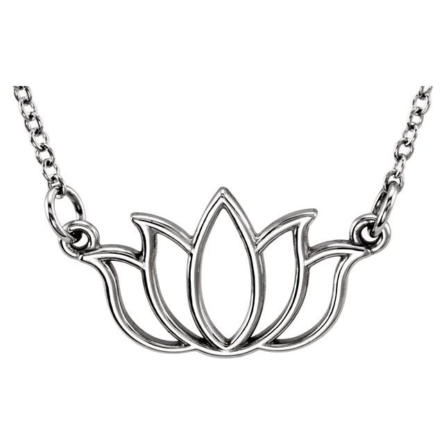 Sterling Silver Tiny Posh® Lotus 16-18' Necklace