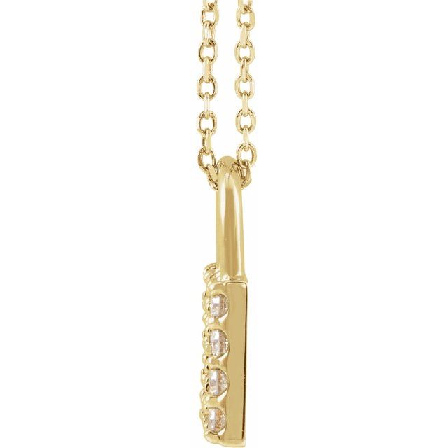 14K Yellow 1/2 CTW Natural Diamond Lock 16-18' Necklace