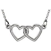 Sterling Silver Tiny Posh® Double Heart 16-18' Necklace