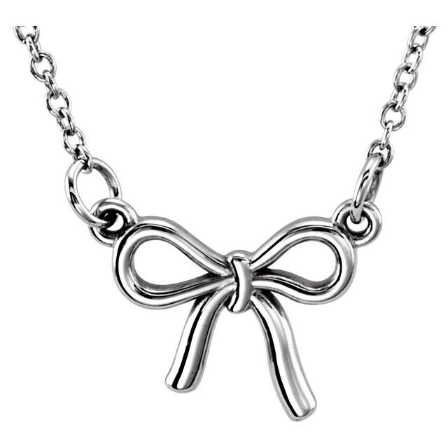 Sterling Silver Tiny Posh® Knotted Bow 16-18' Necklace