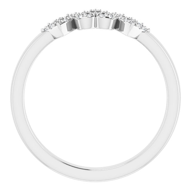 14K White .08 CTW Natural Diamond Heart Ring