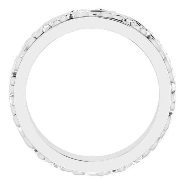 14K White 5 mm Sculptural Band Size 7.5