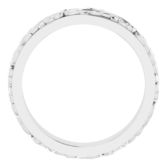 14K White 5 mm Sculptural Band Size 10