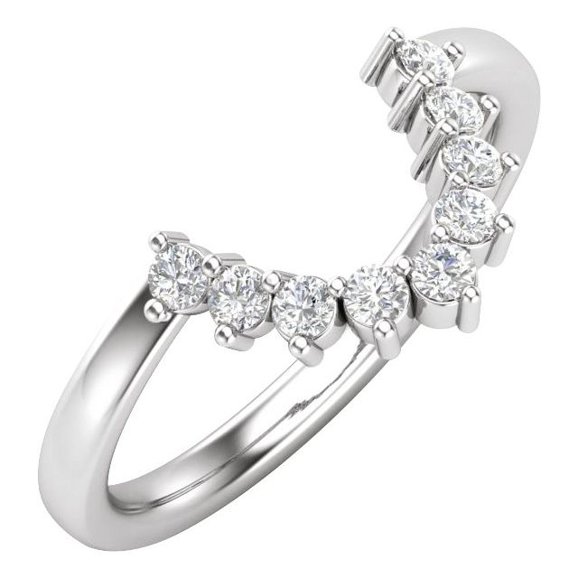 14K White 1/3 CTW Natural Diamond Matching Band