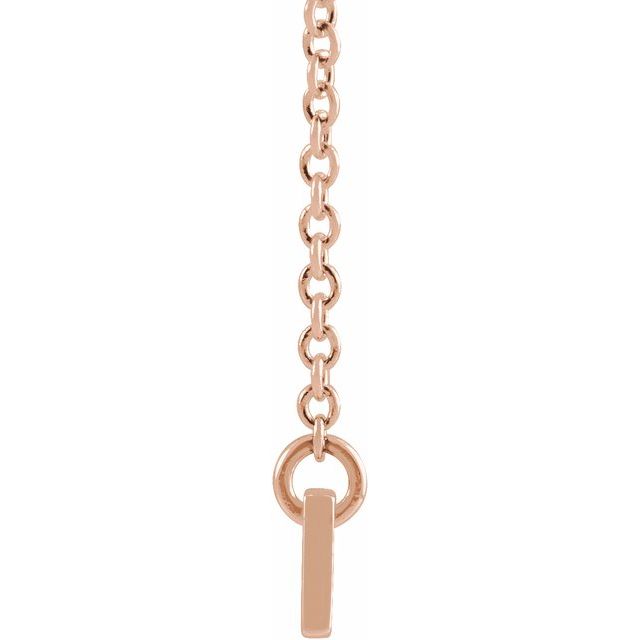 14K Rose Engravable Bar 18' Necklace