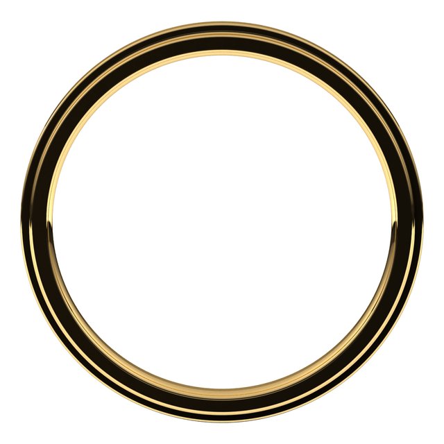 14K Yellow 2 mm Flat Comfort Fit Edge Band Size 4