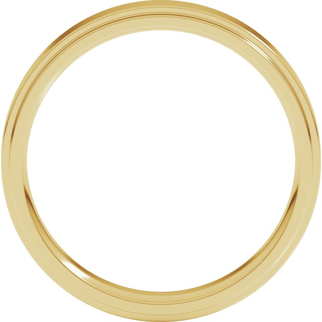 14k Yellow 4 Mm Stepped-edge Comfort-fit Flat Band Size 8