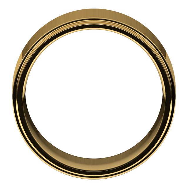 18k Yellow 10 Mm Stepped-edge Comfort-fit Flat Band Size 11