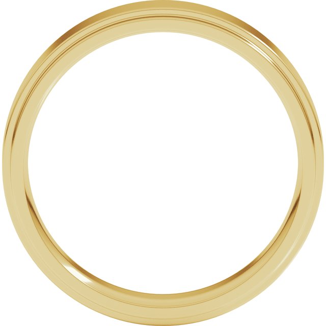14k Yellow 5 Mm Stepped-edge Comfort-fit Flat Band Size 10.5
