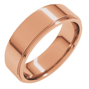 14K Rose 6 mm Flat Comfort Fit Edge Band Size 9.5