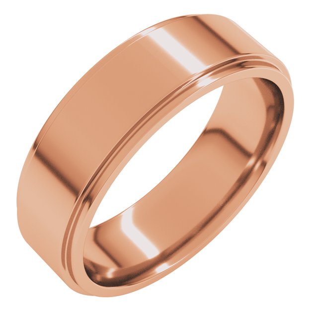14K Rose 6 mm Flat Comfort Fit Edge Band Size 9.5