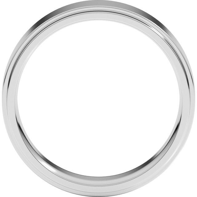 14K X1 White 6 mm Flat Comfort Fit Edge Band Size 11