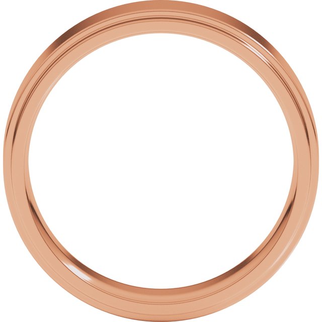 14K Rose 6 mm Flat Comfort Fit Edge Band Size 9.5