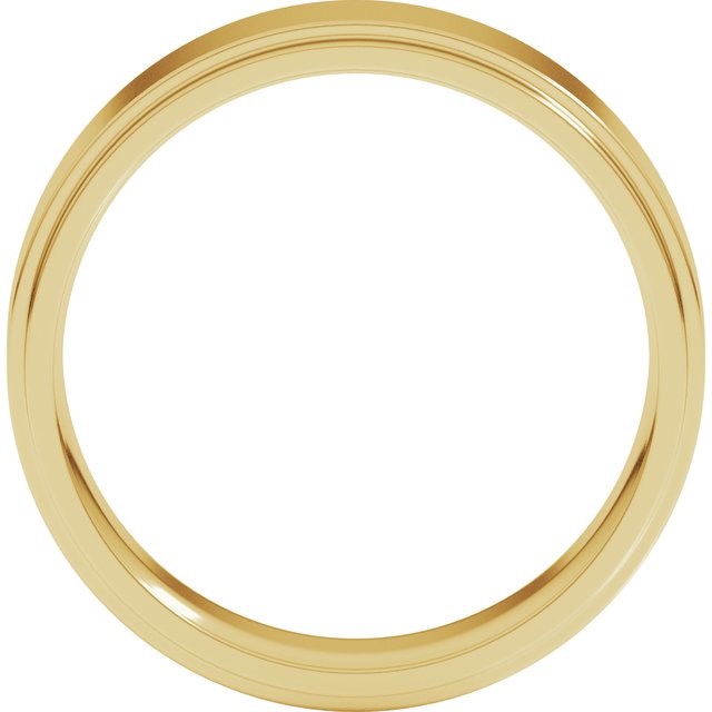 14k Yellow 6 Mm Stepped-edge Comfort-fit Flat Band Size 13