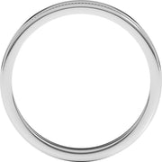 14K White 3 mm Flat Comfort Fit Edge Band Size 7.5