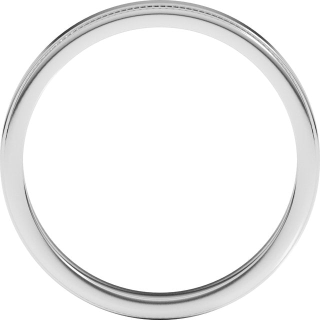 14K White 3 mm Flat Comfort Fit Edge Band Size 7.5