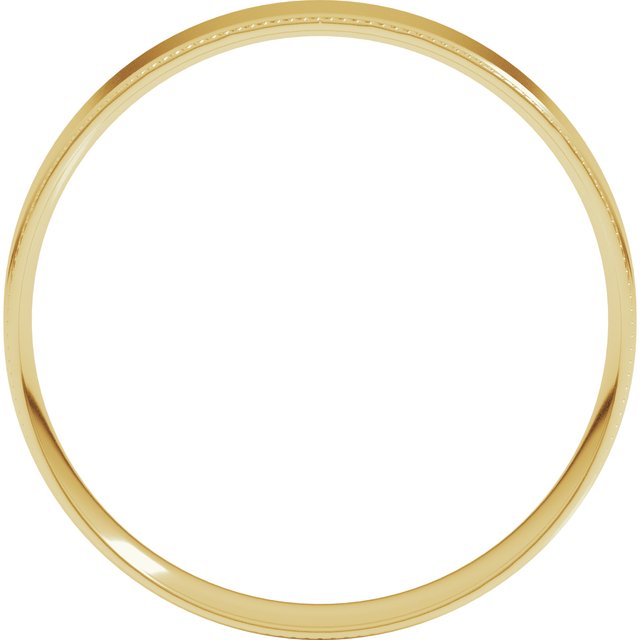 14k Yellow 4 Mm Milgrain Stepped-edge Comfort-fit Flat Band Size 9
