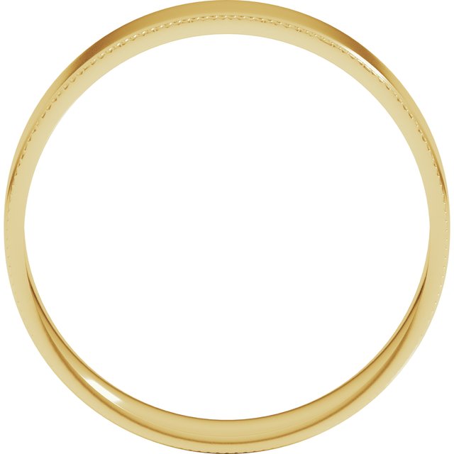 14k Yellow 5 Mm Milgrain Stepped-edge Comfort-fit Flat Band Size 10